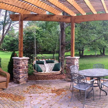 Panorama View of Patio under Pergola