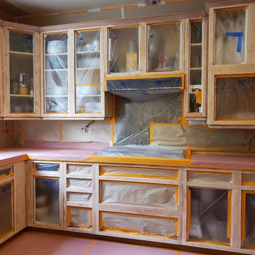Refinishing White Kitchen Cabinets