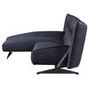 ACME Maeko Top Grain Leather Upholstered Armless Sectional Sofa in Dark Gray