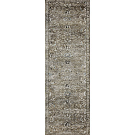 Layla Lay-13 Antique/Moss Printed Area Rug by Loloi II, 2'6"x7'6"
