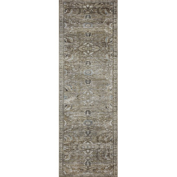 Layla Lay-13 Antique/Moss Printed Area Rug by Loloi II, 2'6"x7'6"