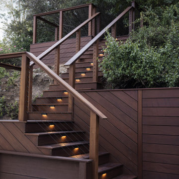 Modern Ipe Wood Backyard Staircase | Multi-Level Yard Transformation in Bay Area