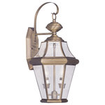 Livex Lighting - Georgetown Outdoor Wall Lantern, Antique Brass - Our Georgetown collection will add regal elegance to your home with our line of lighting that embodies a classic design for those who only want the finest in life. Using the highest of quality materials available, the Georgetown collection begins with solid brass so that each fixture not only looks fantastic, but provides a fit and finish that will last for years as well.