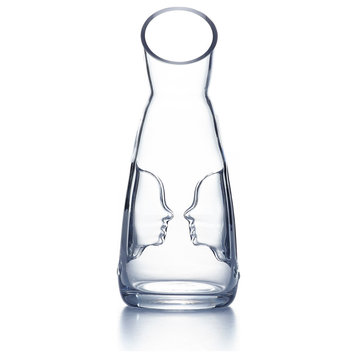 Visage Face To Face Carafe with Face Indentations, 25 Ounces