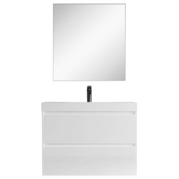 Wright 36" Bathroom Vanity Set, Gloss White
