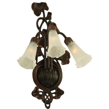 10.5W White Pond Lily 3 LT Wall Sconce