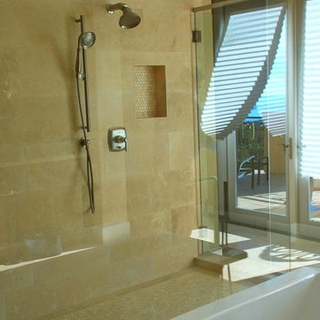 Close-up of Double Shower Enclosure