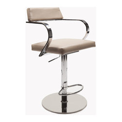 Elva High Back Hydraulic Stool | Caffe Latte - Bar Stools And Counter Stools
