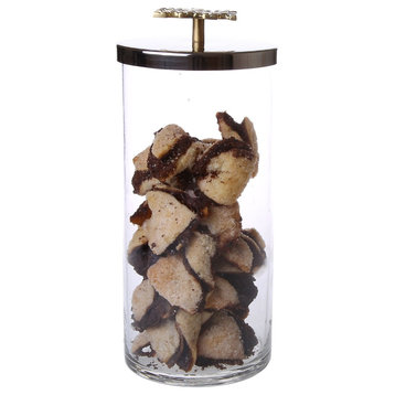Classic Touch Glass Canister With Mosaic Design