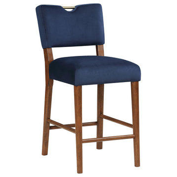 Bonito Navy Blue Velvet Counter Height Stool