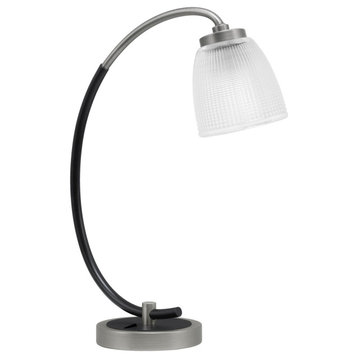 Table Lamps & Desk Graphite & Matte Black Finish 5 Clear Ribbed Glass