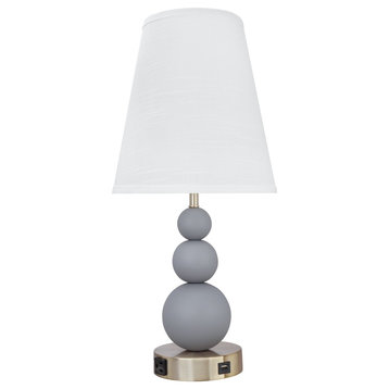 40128, 24.75" Metal Table Lamp, Iron Gray
