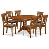 7-Piece Avon Dining Table Featuring Leaf And 6 Upholstered Seat Chairs