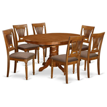 7-Piece Avon Dining Table Featuring Leaf And 6 Upholstered Seat Chairs