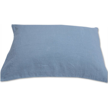 Stone Washed Bed Linen Pillow Case, Stone Blue, Euro Sham