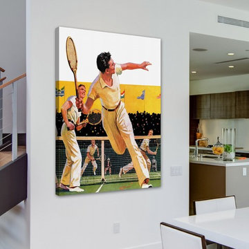 Doubles Tennis Match