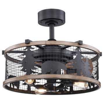 Vaxcel Kodiak Bear 21" Ceiling Fan w/Light Kit & Remote F0068 - Rubbed Bronze