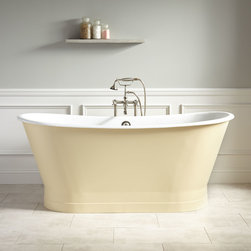 67" KATERYN BATEAU CAST IRON SKIRTED TUB - LIGHT YELLOW - Bathtubs