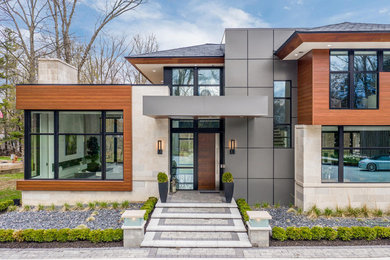 This is an example of a contemporary exterior in Detroit.