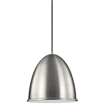Hudson Street 1-Light Pendant, Satin Aluminum