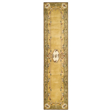 Safavieh Classic Collection CL280 Rug, Light Gold/Green, 2'3"x8'