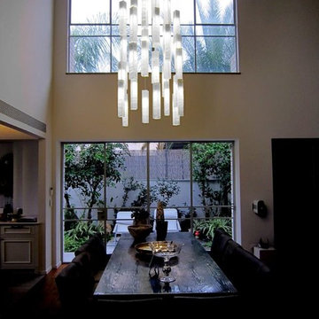 Contemporay-dining chandelier | White candles chandelier - modern dining lights