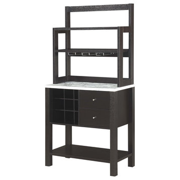 Newport 2 Drawer Serving Bar With Wine Rack And Shelves