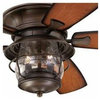 Brentford 52" Aged Walnut Reversible ABS Resin Blades, Light Fixture Included