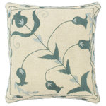 Bareens Designer Rugs - Boho Chic Churchil Kilim Suzani Handmade Pillow - Embellish your home with this timeless casual chic handmade Suzani Embroidered pillow made with gorgeous soft luxurious color pallet and an intricate design. Handmade pattern with beautiful color combination and unique majestic intricate design this handmade pillow is a mesmerizing addition to any d�cor. An intricate design and exquisite coloration make this handmade pillow a standout piece in any decor.