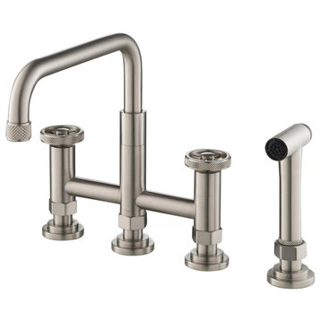 Urbix Bridge Kitchen Faucet, Spot Free Stainless Steel