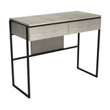 Federico Dressing Table, Weathered Oak, Black Accent