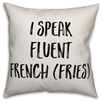 Fluent In French Fries, Throw Pillow Cover, 20"x20"