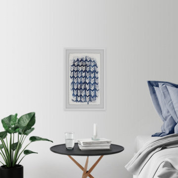 "Indigo Batik Vignette IV" Framed Painting Print