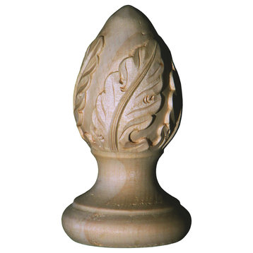 Hand Carved Acanthus Finial, Basswood