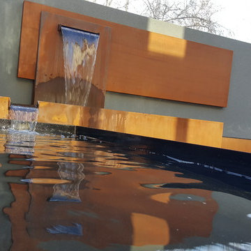 Courtyard Water Feature in Rust