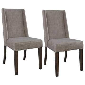 Double Bridge Dark Brown Upholstered Side Chair (RTA)-Set of 2