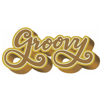 Yellow & Gold Groovy Retro XL Giant Wall Decals