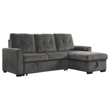 Ember 2-Piece Reversible Sectional with Storage, Dark Gray Color
