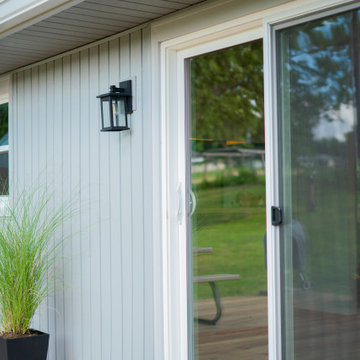 Harbor Gray Siding + New Front Door, Sliding Door, & Bay Window