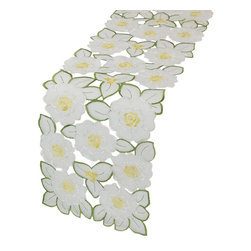 Xia Home Fashions - Dainty Flowers 11"x62" Mini Table Runner - Table Runners