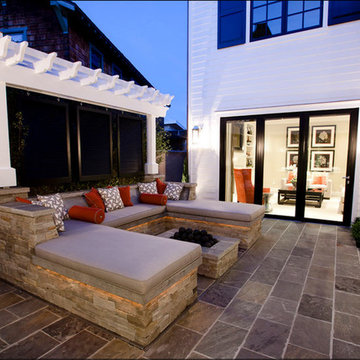 Bermuda Shutters as Backdrop for Pergola