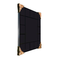 MARIOLA GLASS AND WOODEN CARVING MIRROR - Wall Mirrors