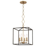 Hudson Valley Lighting - Richie 4-Light Pendant, Aged Brass/Black - Popular designer, blogger, and trendsetter Becki Owens is widely known for her fresh, feminine, "dream-home-worthy" designs. Her large social media following is a testament to the livable yet beautiful spaces she creates for her clients. Becki brings the same design approach to Becki Owens X Hudson Valley Lighting: a cohesive collection of simple, elegant pieces that fit any space and style.