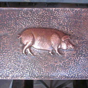 Hand Hammered Copper Pig Back Splash