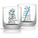 JoyJolt - Star Wars Obi-Wan Kenobi Blue Lightsaber Drinking Glass 10 oz Set of 2 - MAY THE FORCE BE WITH YOU with these drinking glasses. These double sided designed glasses featuring your favorite Star Wars character's commemorating Darth Vader, Obi-Wan Kenobi, and Luke Skywalker while featuring some of their most memorable quotes These are perfect for everyday use or entertaining friends and family. Each set comes in a set of 2 and is made of premium quality, crystal clear, lead-free glass. These glasses have a unique design that is a perfect addition to your home and the upscale packaging makes this a perfect gift idea for weddings, anniversaries, holiday parties and any other festive occasion.