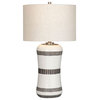 Lagos 29" Table Lamp With Drum Shade, White