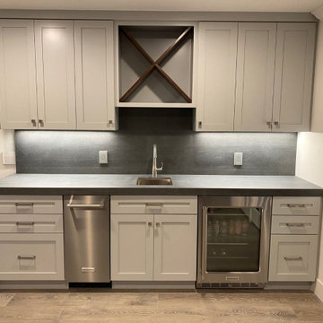 Custom Wet Bar with Beverage Refrigerator and Wine Storage
