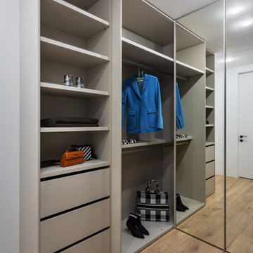 The apartment with two walk-in closets and a large laundry