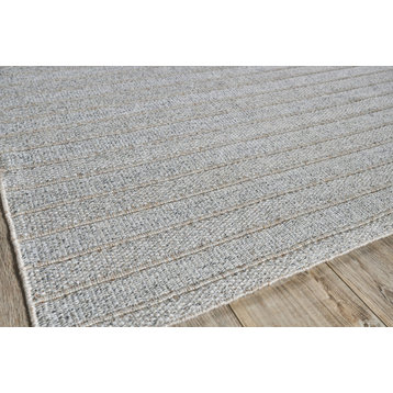 Nova Indoor/Outdoor Handmade Flatwoven PET yarn Beige Area Rug, 6'x9'