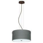 Besa Lighting - Besa Lighting Tamburo 16v2 - Three Light Cable Pendant with Flat Canopy - Tamburo is a classic open-ended cylinder of handcrTamburo 16v2 Three L Bronze Titan Glass *UL Approved: YES Energy Star Qualified: n/a ADA Certified: n/a  *Number of Lights: Lamp: 3-*Wattage:100w A19 Medium base bulb(s) *Bulb Included:No *Bulb Type:A19 Medium base *Finish Type:Bronze